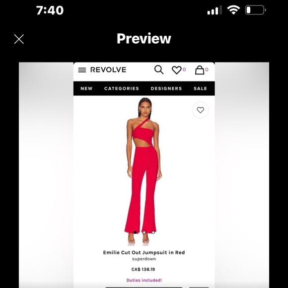 Revolve red jumpsuit NWT - Picture 3 of 4